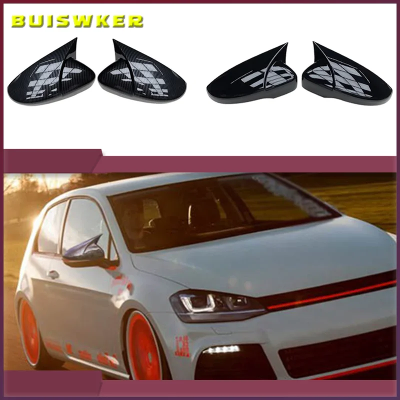 

High Quality For VW Volkswagen Passat B7 Scirocco Beetle CC Eos JETTA MK6 Carbon fiber pattern Replacement Rearview Mirror Cover