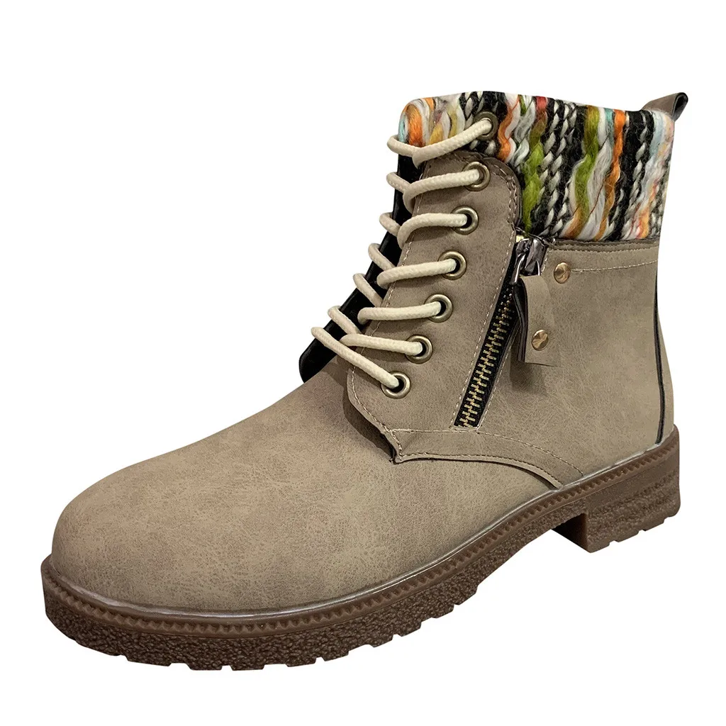 Женские повседневные ботильоны на шнуровке удобные и мягкие вязаные ботинки в