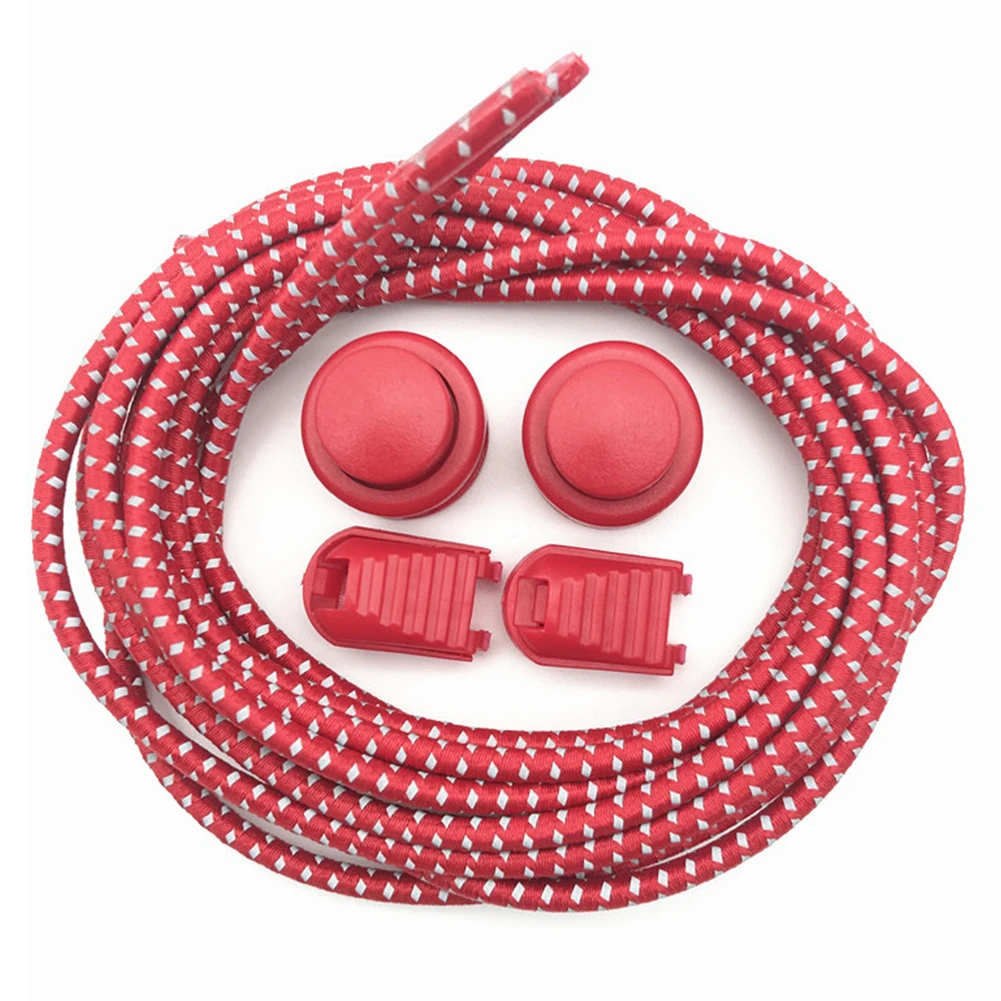 

1 Pair Sports Lazy Stretching Lock Running No Tie Kids Adults Safety Outdoor Shoelace Hiking Reflective Elastic Fashion