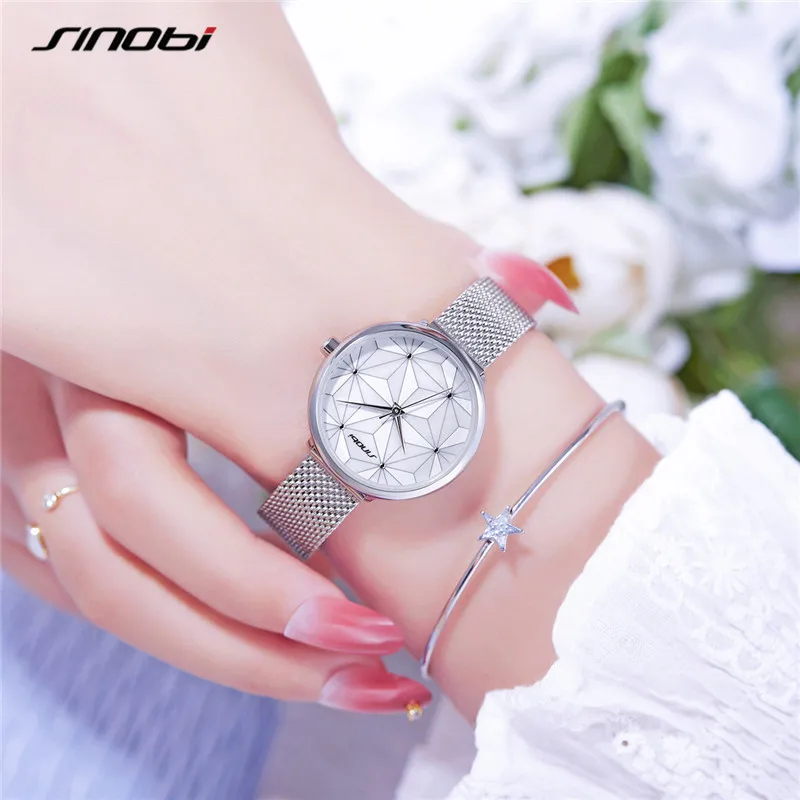 

Reloj Mujer ShengKe Fashion Women's Quartz Watches Ladies Luxury Top Band Stainless Steel Strap Waterproof WristWatch For Women