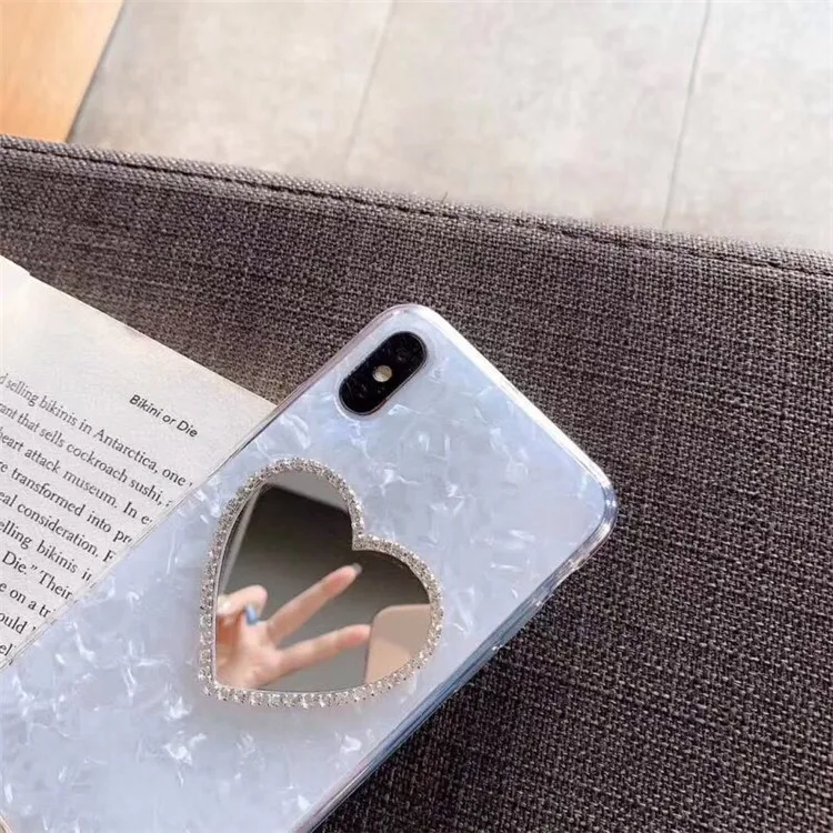 Роскошный ювелирный Макияж Зеркало задняя крышка мягкий чехол для iPhone X XS Max XR 8 7 6