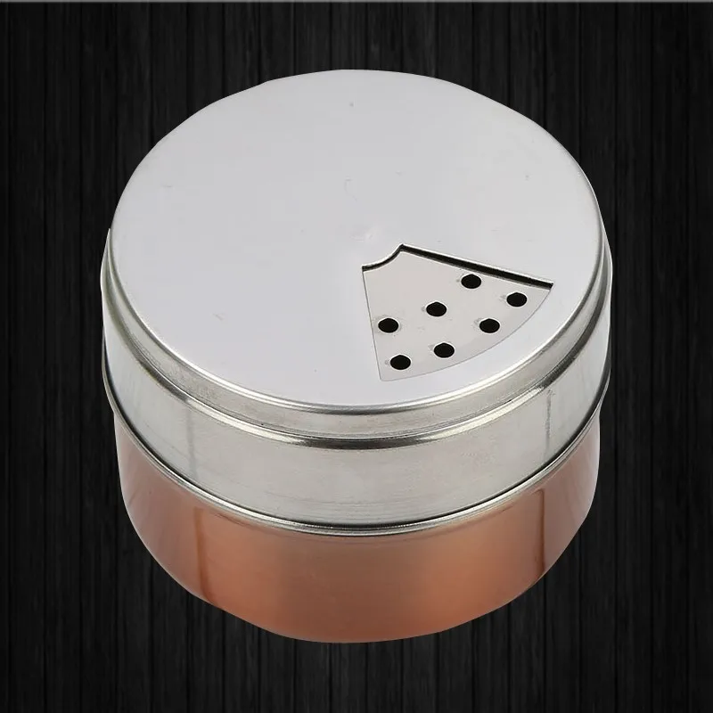 

2 PCS condiment dispenser Stainless steel Colorful seasoning organizer Magnetic Kitchen spice jars rotatable housewares kitchen