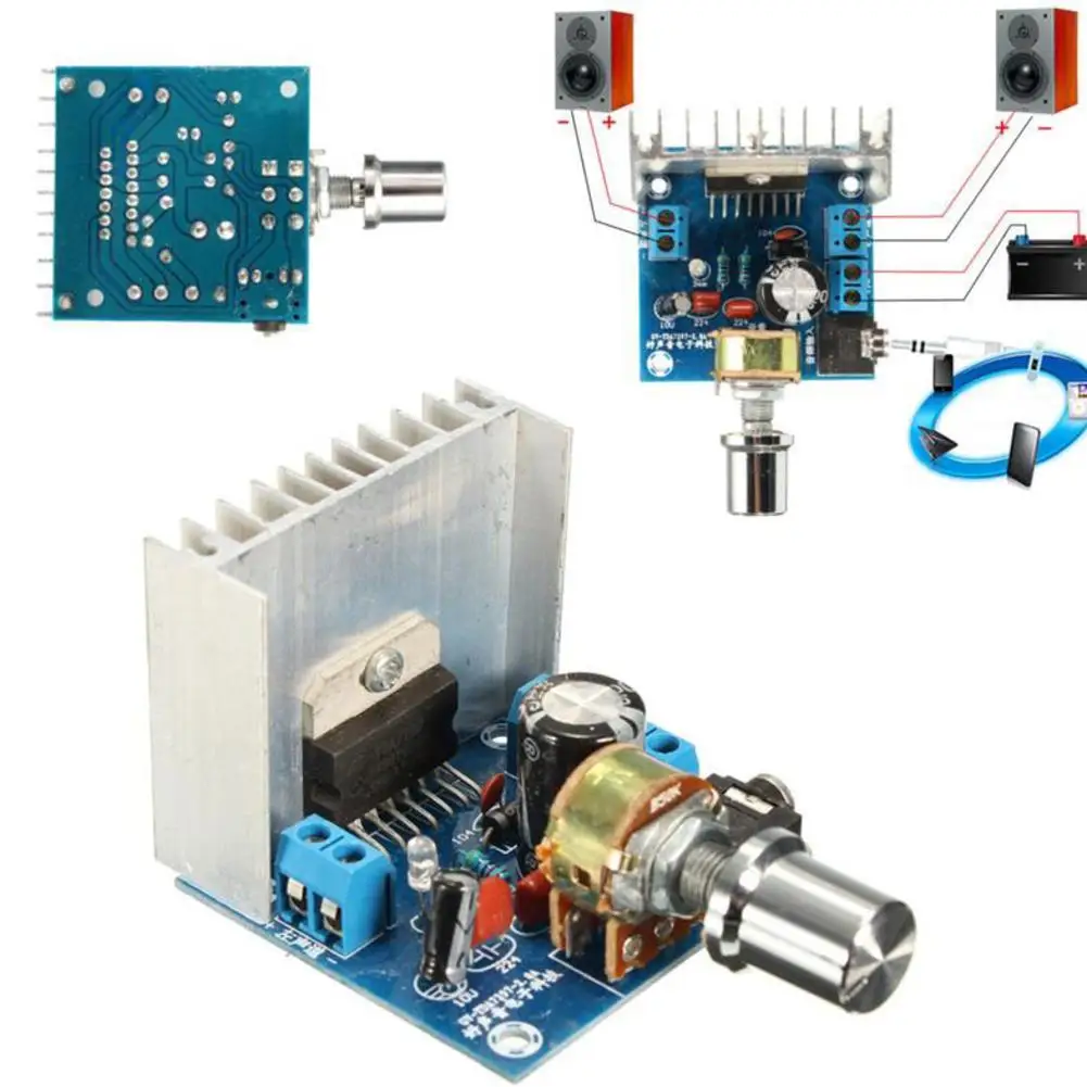 AC/DC 12V TDA7297 Digital Stereo Audio Amplifier Motorcycle Power Board DIY Kit Dual Channel AMP Module 2*15W | Автомобили и