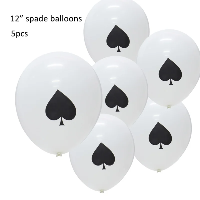 spade balloons-5pc Волшебные украшения на день рождения Детские фотостудии реквизит с днем рождения я один высокий стул баннер покер вечерние казино тематическое мероприятие - Цвет: spade balloons-5pc