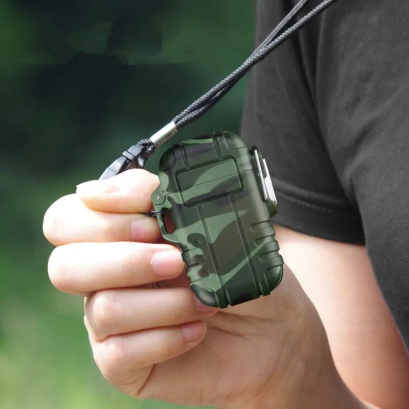 Waterproof Gas Lighter For Outdoor Camping Portable Inflatable Butane Cigarette Pipe Blue Flame Windproof | Дом и сад