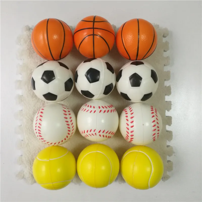 12 шт 6 3 см Антистресс мяч облегчение футбол баскетбол бейсбол теннис мягкая пена