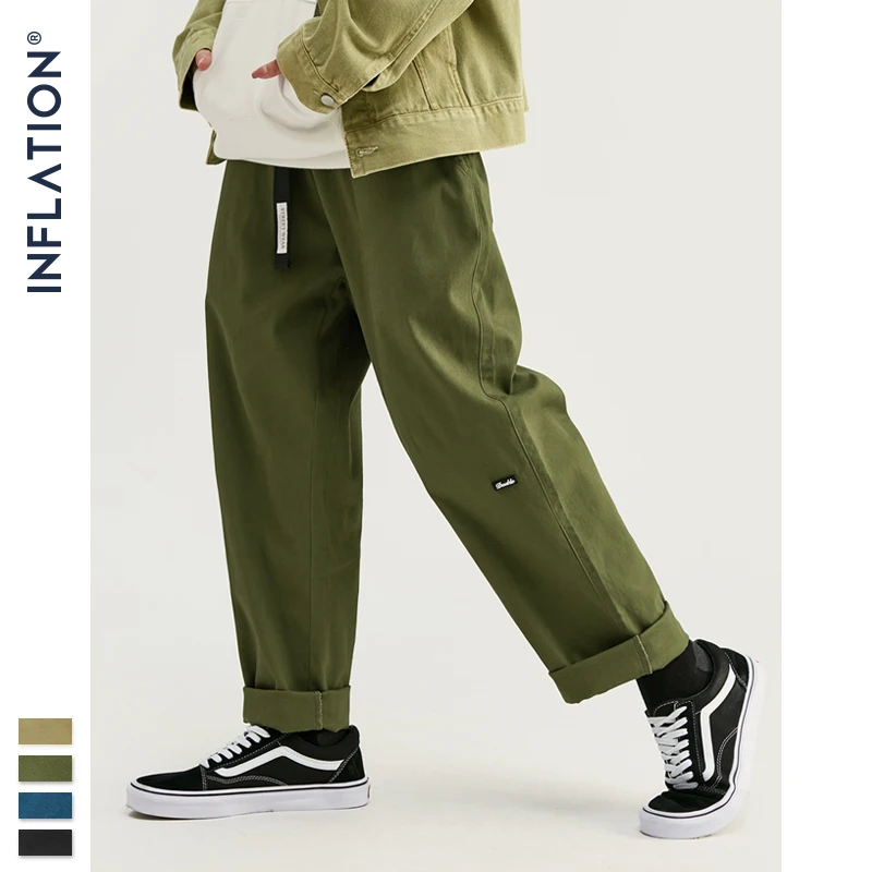 INFLATION 2020 осень зима уличная одежда брюки для мужчин повседневный Стиль Прямые