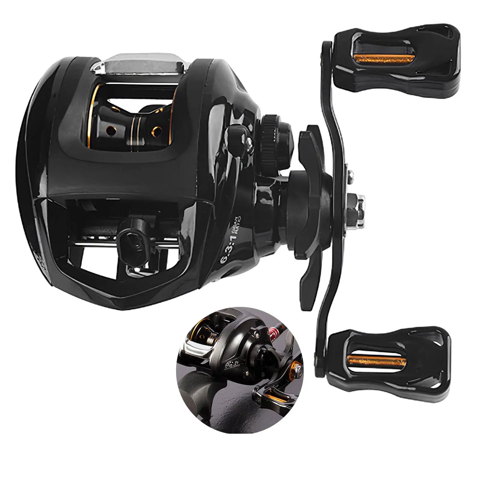 

Рыболовная катушка, Спиннинг для морской, речной, озерной, подледной рыбалки, пластиковая эргономичная ручка для заброса приманки, кастинго...