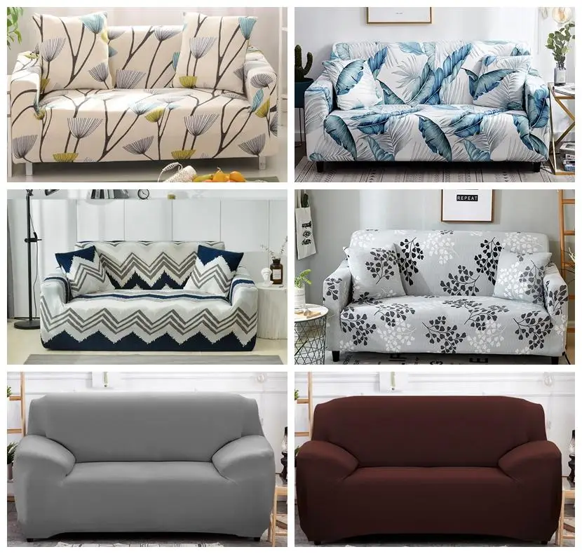 Современный эластичный чехол для дивана из полиэстера с цветочным принтом