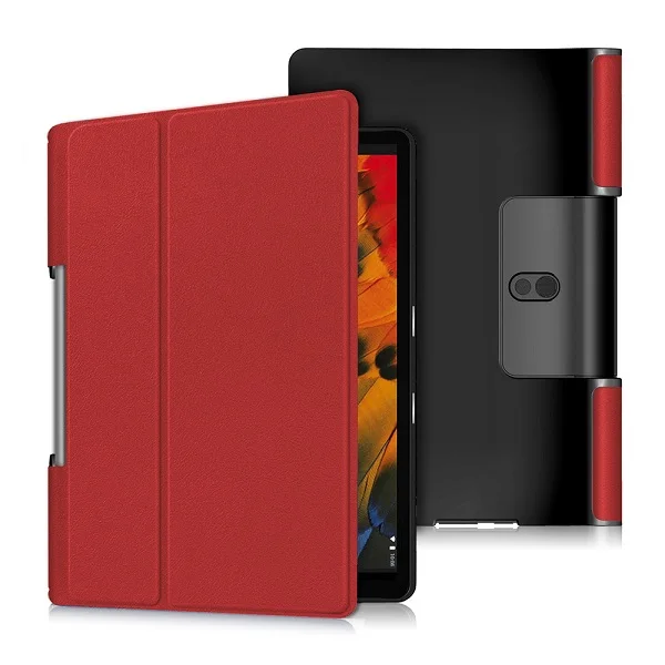 Cover Case for Lenovo Yoga Tab5 YT-X705F 10.1 Inch PU Leather Protectctive Cover Shell Tablet Funda Capa free stylus+film - Цвет: Красный