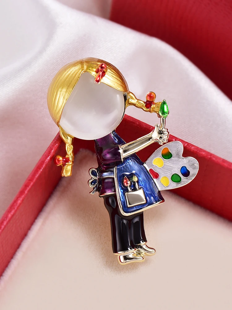 

Little girl brooch cute suit new trendy summer brooch pin accessories