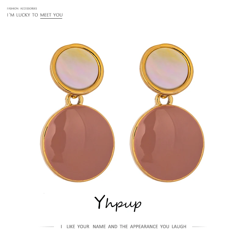 Yhpup Корейский минималистский круглый геометрический ярких цветов длинные