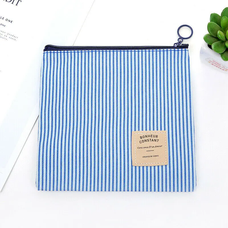 1pcs Retro Makeup Bag Grid Stripe Pencil Case Cosmetic Pouch Brush Storage Bags Home Zipper Opening Travel Frame Gift | Дом и сад