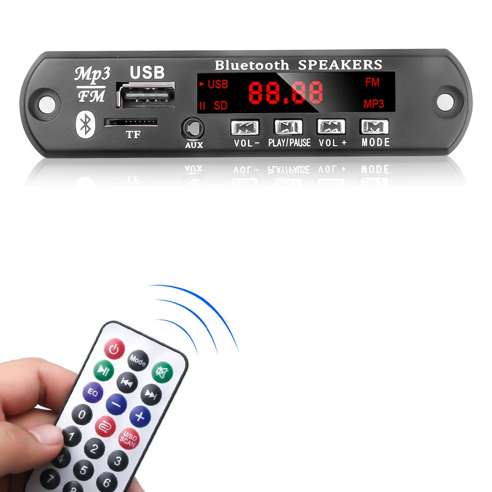 Автомобильный MP3 WMA декодер KEBIDU 12 В плата аудиомодуль Bluetooth5.0 USB/TF/FM/AUX