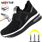 Дышащая мужская рабочая обувь, защитная обувь со стальным носком, Мужская непробиваемая обувь, рабочие кроссовки с защитой от проколов, Мужская защитная обувь