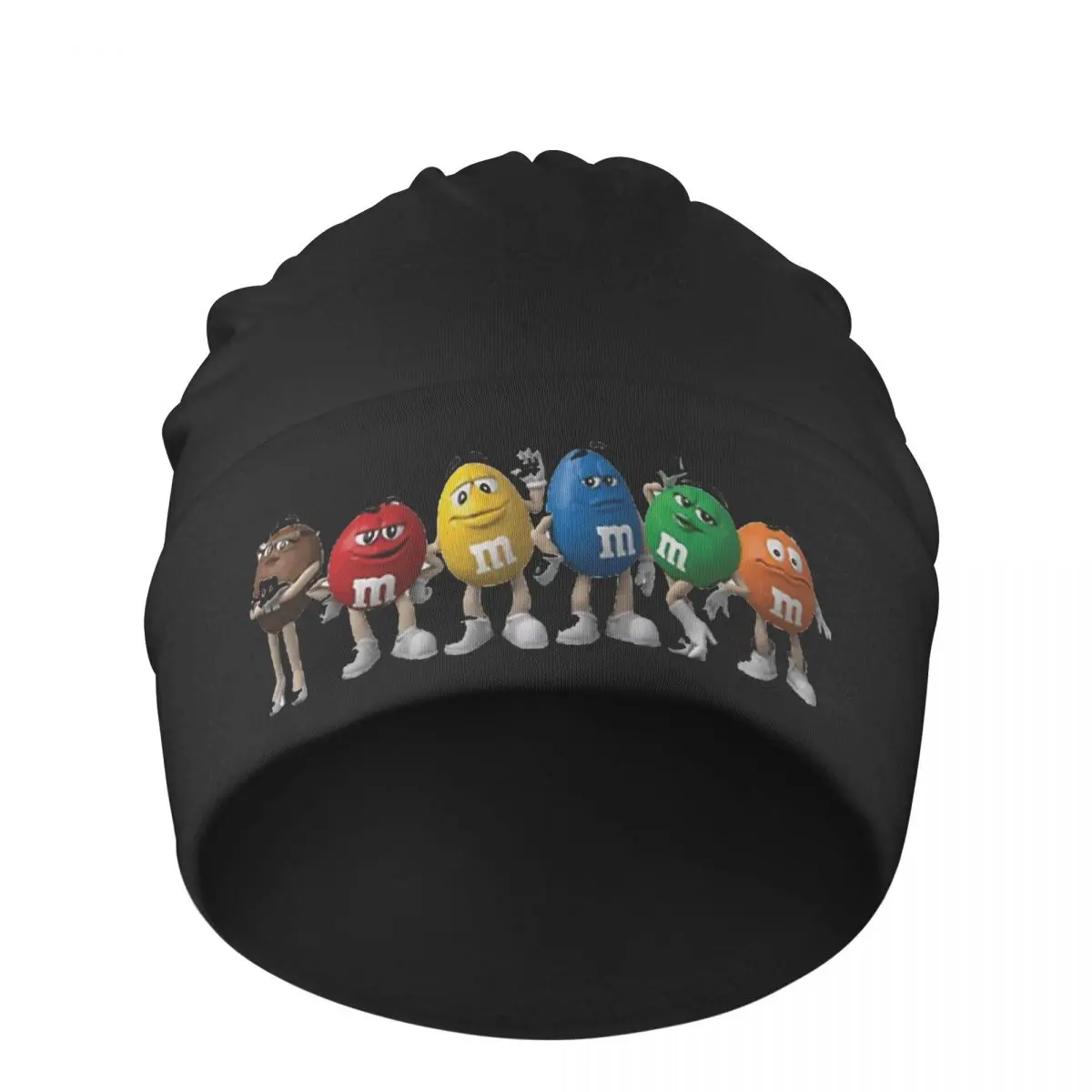 

Шапки M & M's шоколадные яркие с мультяшным рисунком, облегающие шапки, забавная вязаная зимняя теплая шапка, шапки для мужчин и женщин, лыжная ...