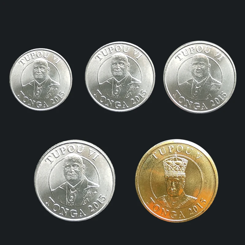 

Набор из 5 оригинальных монет Tonga 2015 г., оригинальные монеты 100%, оригинальные монеты Unc