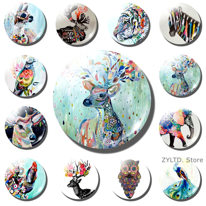 Милый цветок искусство брикет собака Кот 12 шт./компл. магниты на холодильник слон