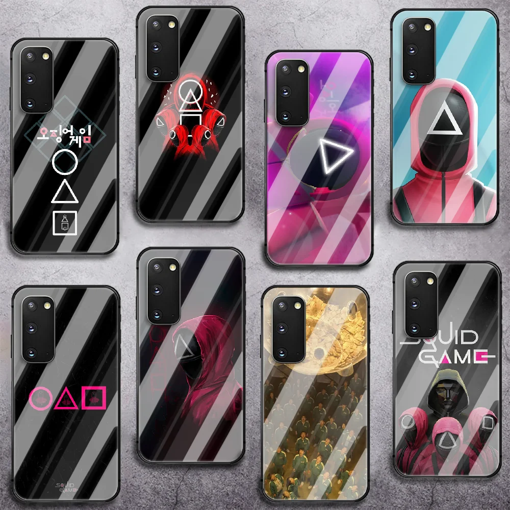 

Squid game Tempered Glass Phone Case For Samsung Galaxy A 10 20E 21 30 31 50 51 52 70 71 72 S 5G Cover Cell Cover Back Phone