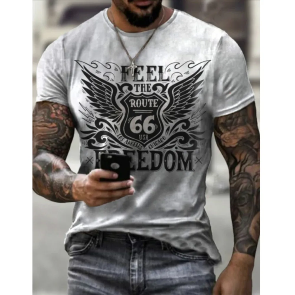 

Men's Summer Street Fashion Graffiti Male Swordsman Couple 3D Creative Character Personality Casual Shirt Short Sleeve T-shirt B