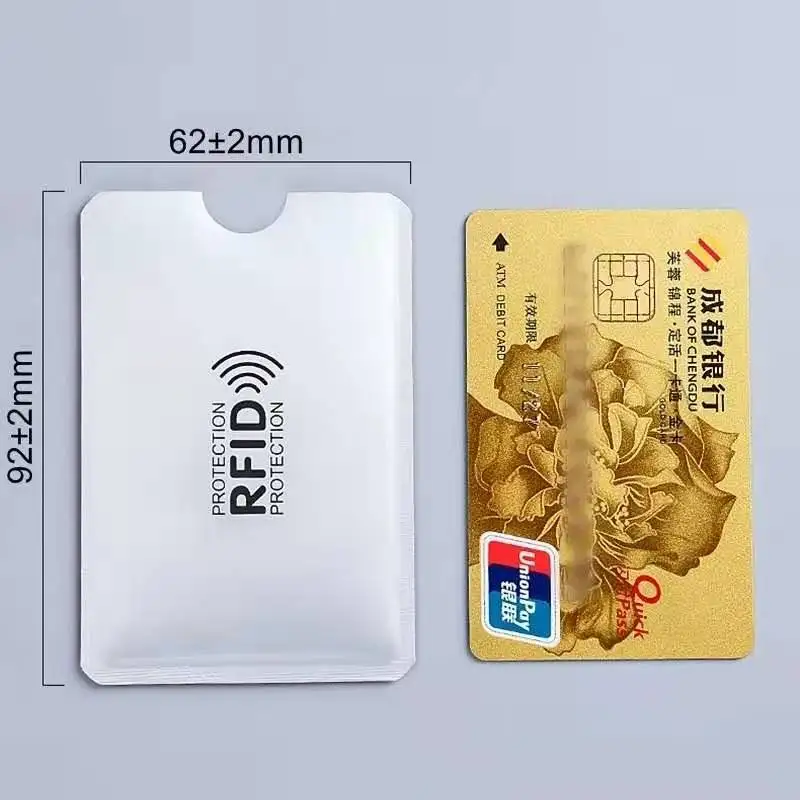 Чехол-накладка для банковских карт универсальный с Rfid-блокировкой алюминиевый NFC