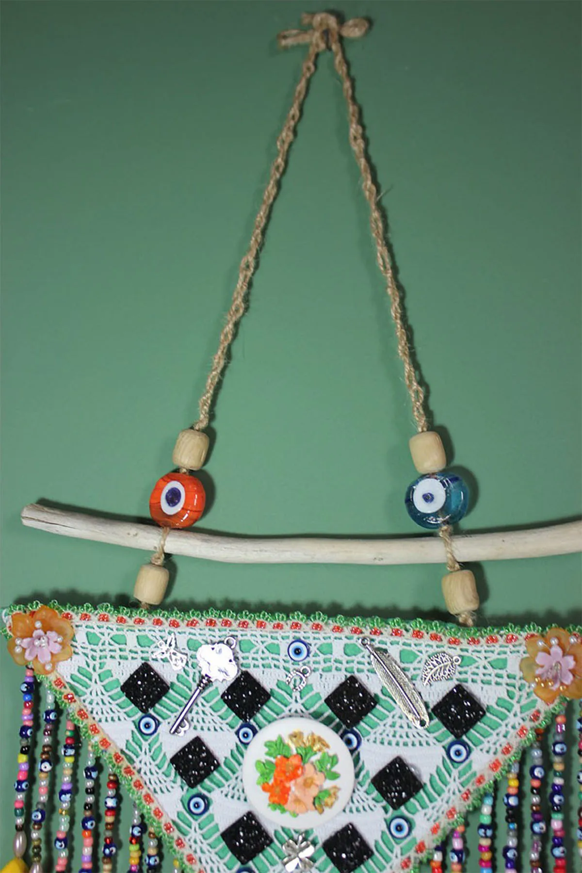 

Evil Eye Bead, Wall decoration, Needle lace, Colorful, Traditional, , ,