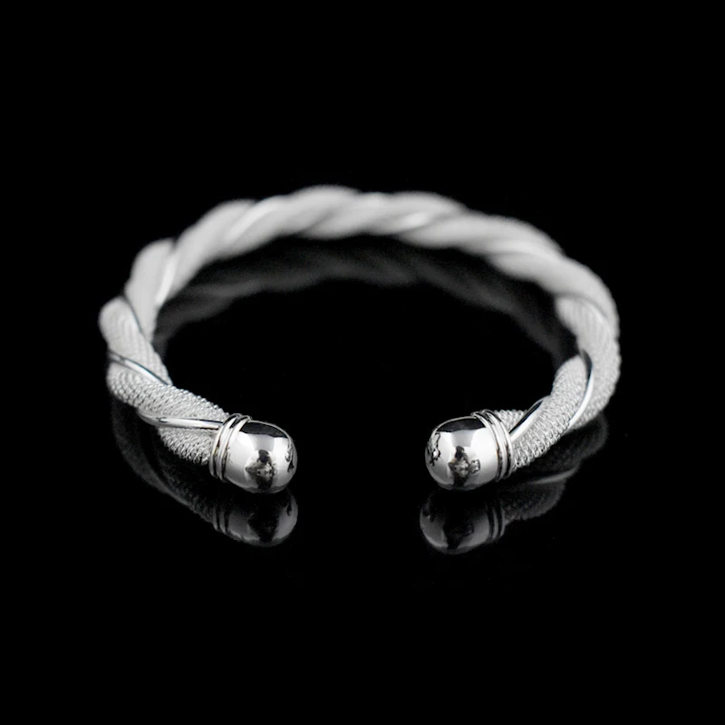 Лидер продаж модный плетеный посеребренный браслет с изменяемым размером