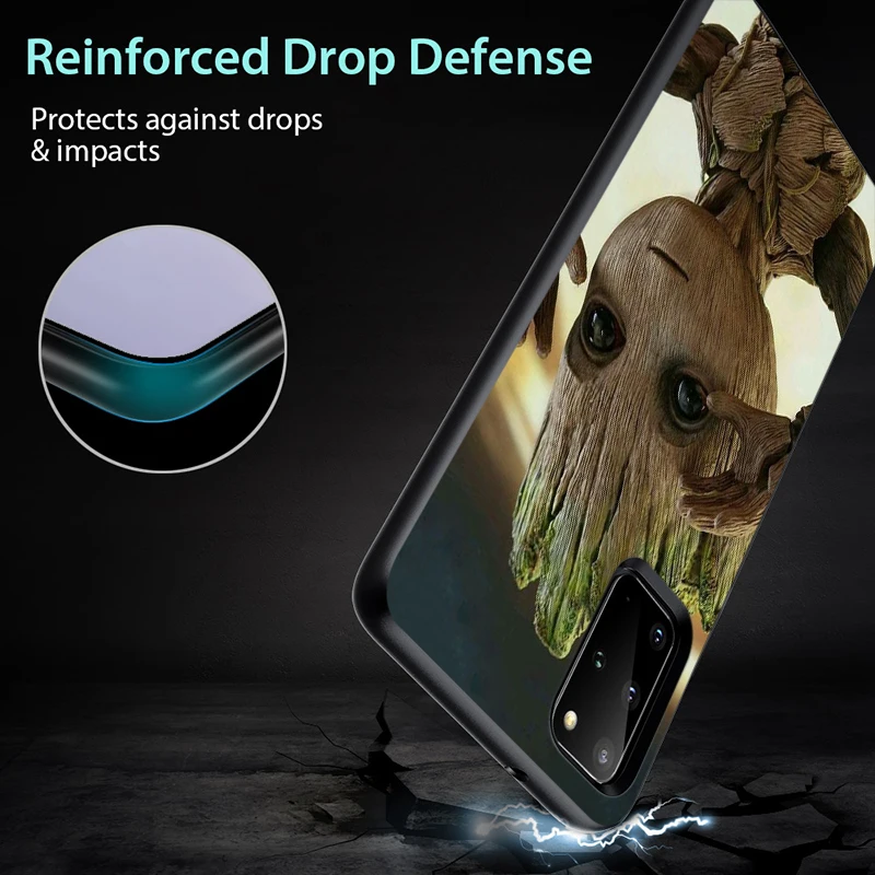 

I AM Groot Marvel for Samsung Galaxy S21 S20 FE Ultra Lite S10 5G S10E S9 S8 Plus Black Soft Phone Case