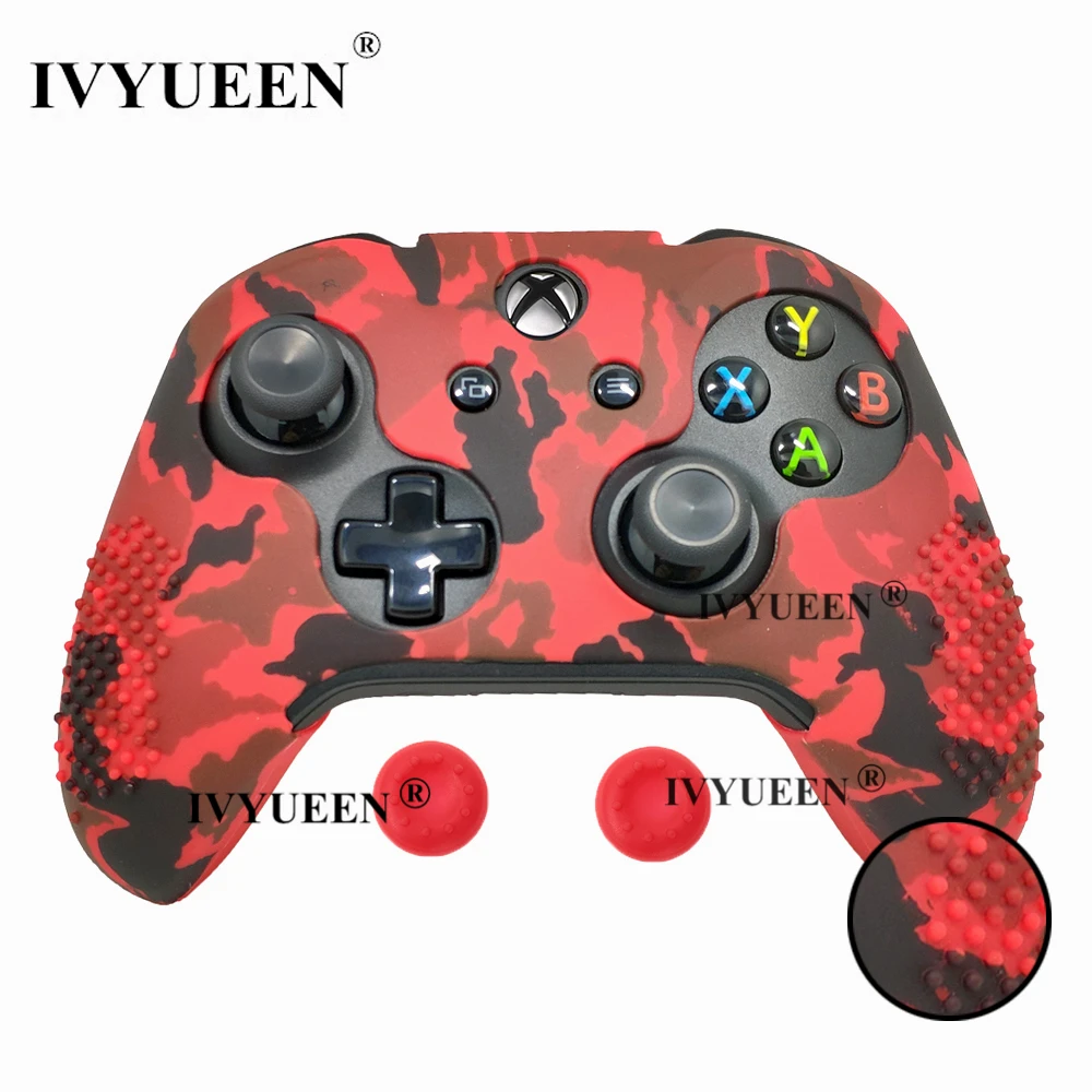 IVYUEEN, 15 цветов, силиконовый чехол для microsoft Xbox One X S, тонкий контроллер, защитный чехол с аналоговой ручкой для большого пальца - Цвет: Red Camo