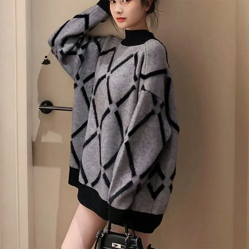 Женский свитер с высоким воротом осенняя и зимняя Новинка большой размер