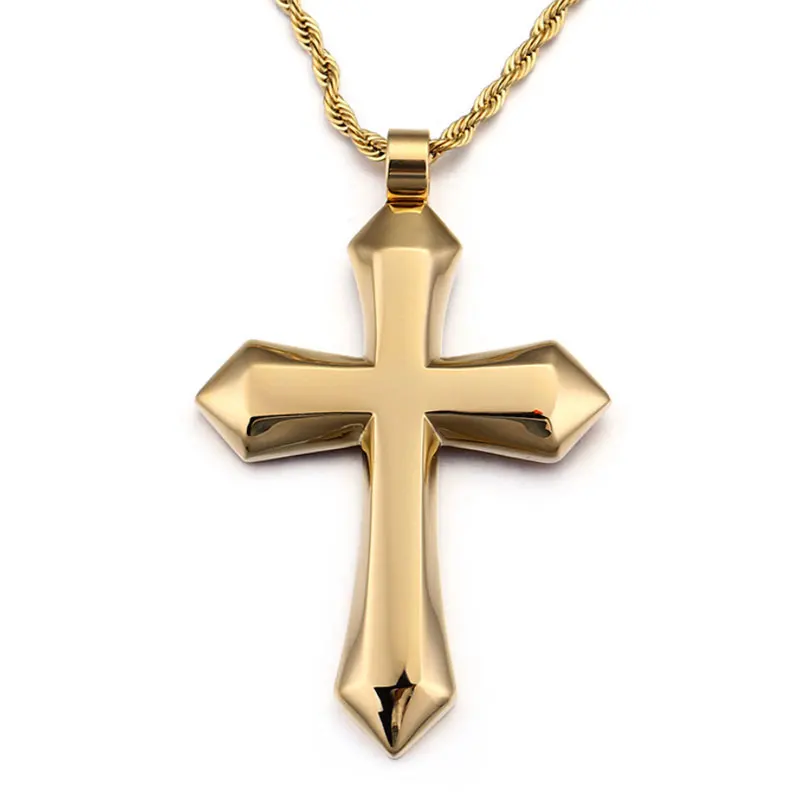 

New Mens Titanium Stainless Steel Cross Pendant Necklaces Religion Faith crucifix Charm Fashion Jewelry Gift
