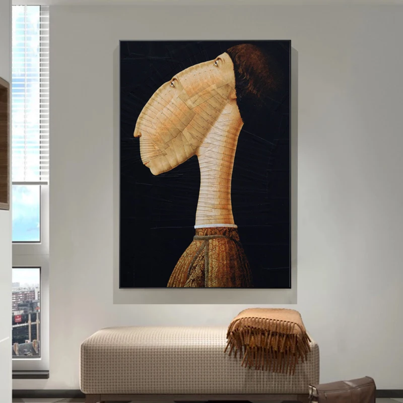 Современные абстрактные картины, профиль человека-пародия, плакат, черный фон, Художественная печать и картины, холст для дома, гостиной, стены, Декор