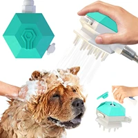 3 in 1dog bath brushpet grooming massage shower head sprayershampoo shower gel dispenser dog cat massage and grooming
