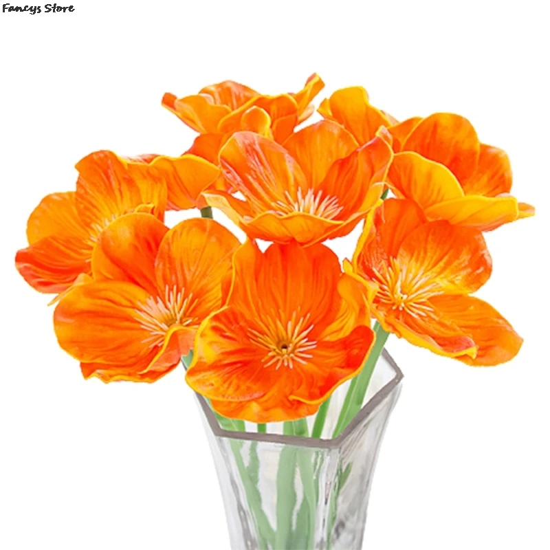 

Искусственный цветок мака, Свадебный юбилей, 10 шт.