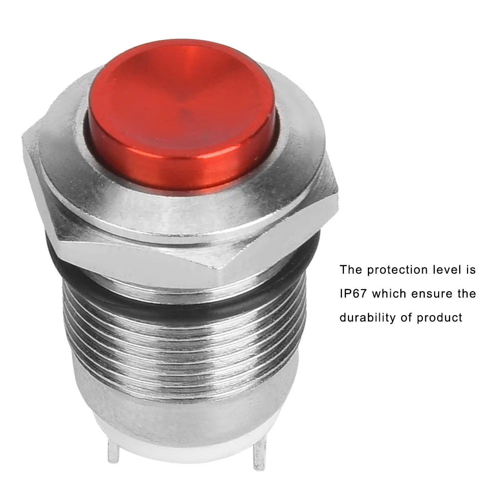 Металлическая быстродействующая кнопка 12 мм водонепроницаемый стартовый