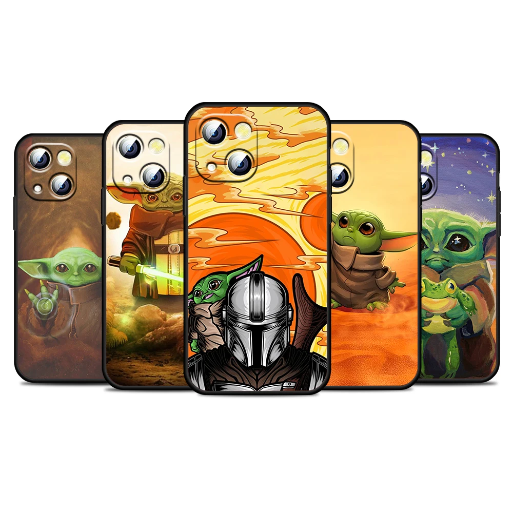 

Star wars Mandalorian Yoda Baby For Apple iPhone 13 12 11 Pro Max Mini XS Max X XR 6S 6 7 8 Plus 5S SE2020 Soft Black Phone Case