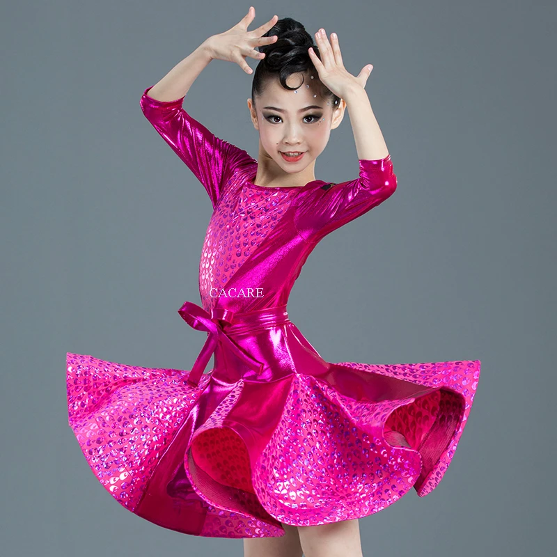 Блестящее платье для латиноамериканских танцев девочек детское танго сальсы