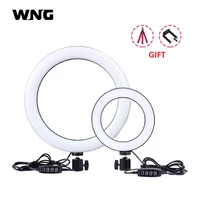 610 dimmable ring light led selfie ring light for live studio makeup photography with mini tripod phone clip
