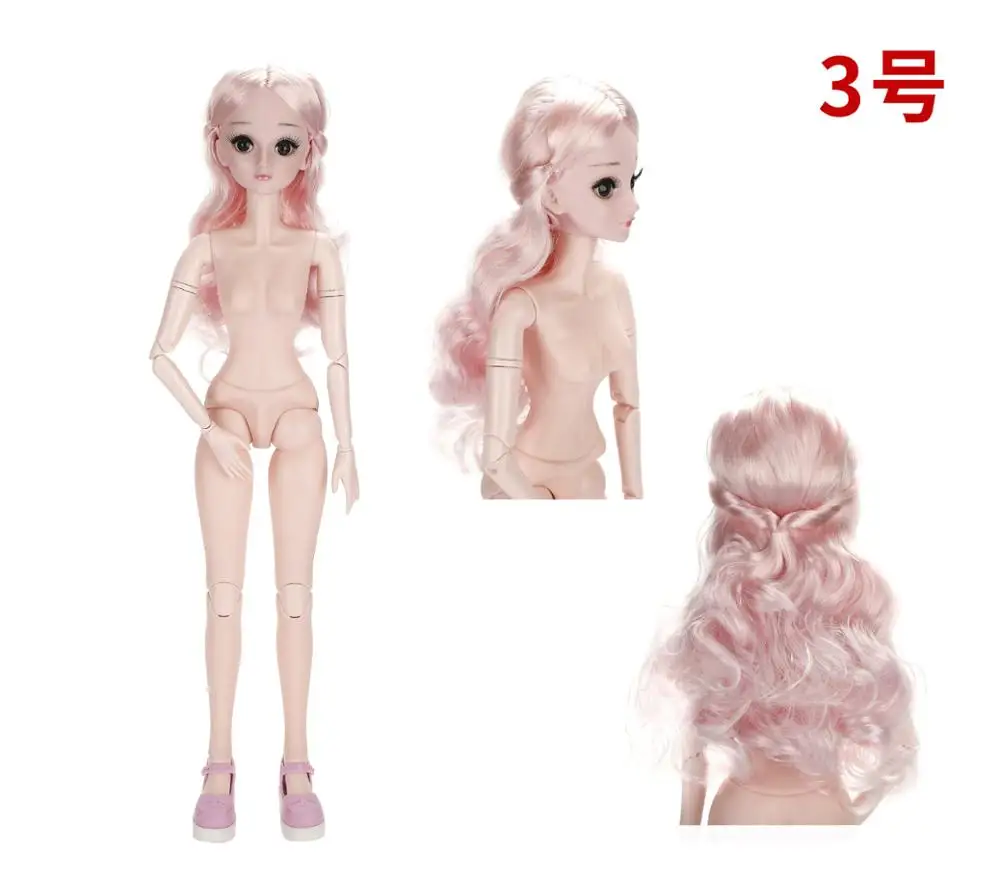 As picture Мода 60 см 21 подвижные шарнирные куклы BJD 3D глаза ресницы DIY женские голые обнаженные куклы тела игрушка для девочек подарок - Цвет: As picture