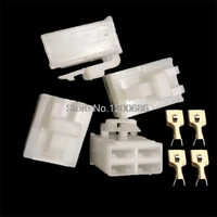 10sets 4p white relay holder base connector automotive relay socket connector with 6 3mm copper terminals