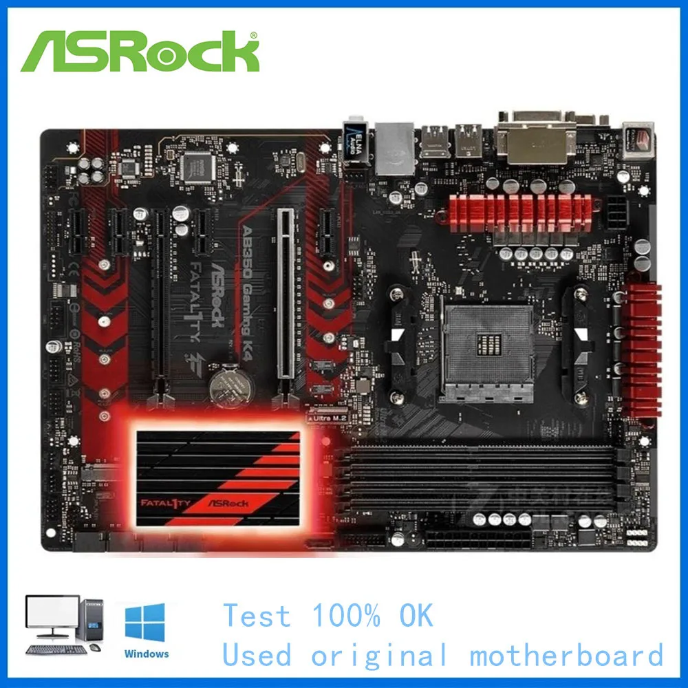Материнская плата для ASRock AB350 Gaming K4 USB3.0 M.2 Nvme SSD AM4 DDR4 B350 | Компьютеры и офис