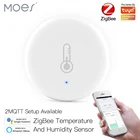 Умный датчик температуры и влажности Moes Tuya Smart ZigBee 3,0, работающий от батареи, с приложением Tuya Smart Life и Alexa