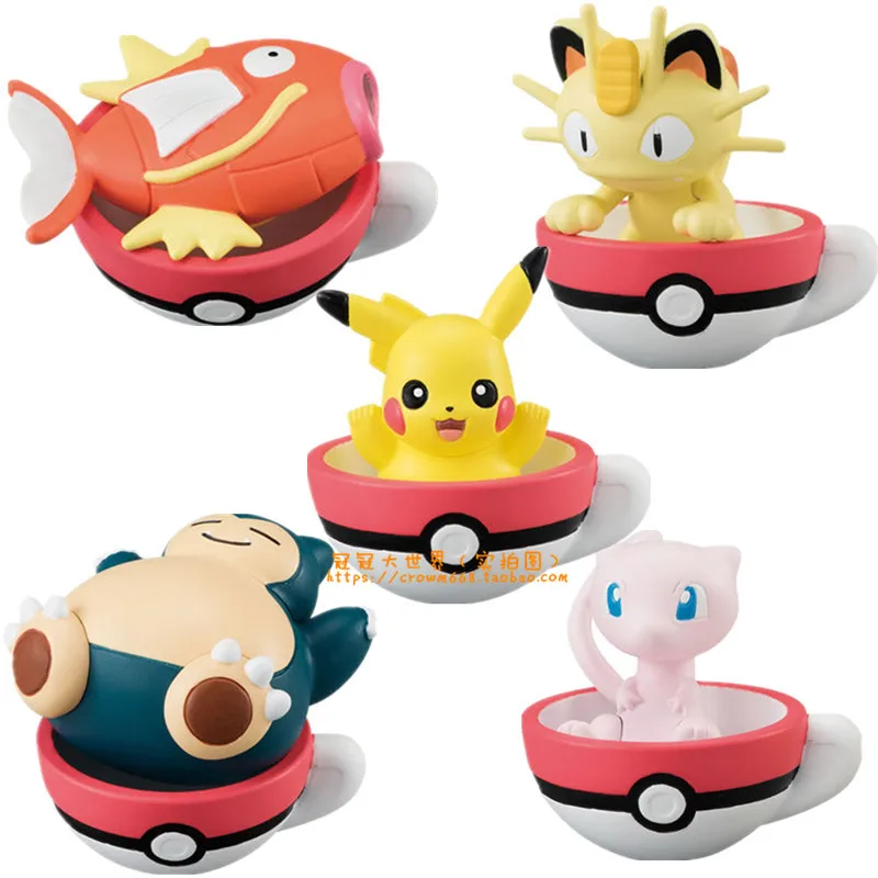 

Bandai Genuine Gacha Pikachu Eevee Charmander Cup Ornaments Action Figure Toys
