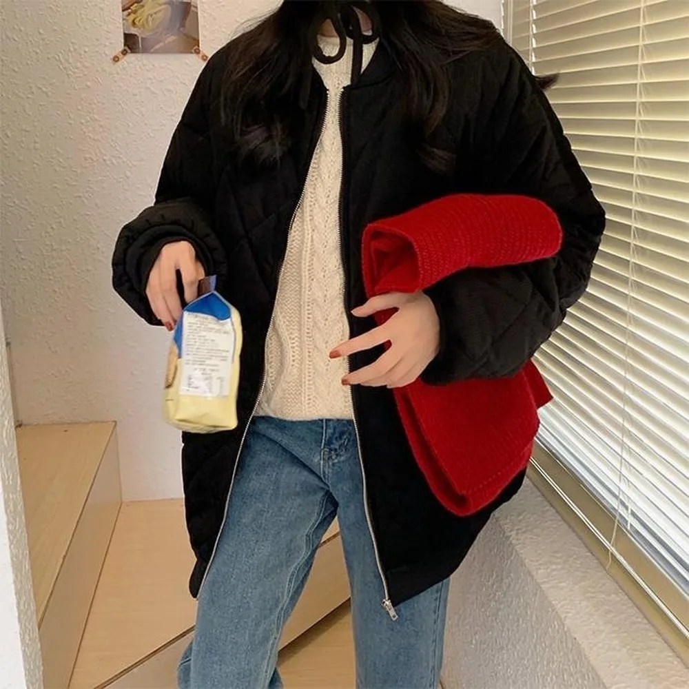 

Short Style Parkas Womens Solid Plus Size 3XL Loose New Korean Style Thicken Ins Harajuku Outwear Chic Coats Students Daily Hot