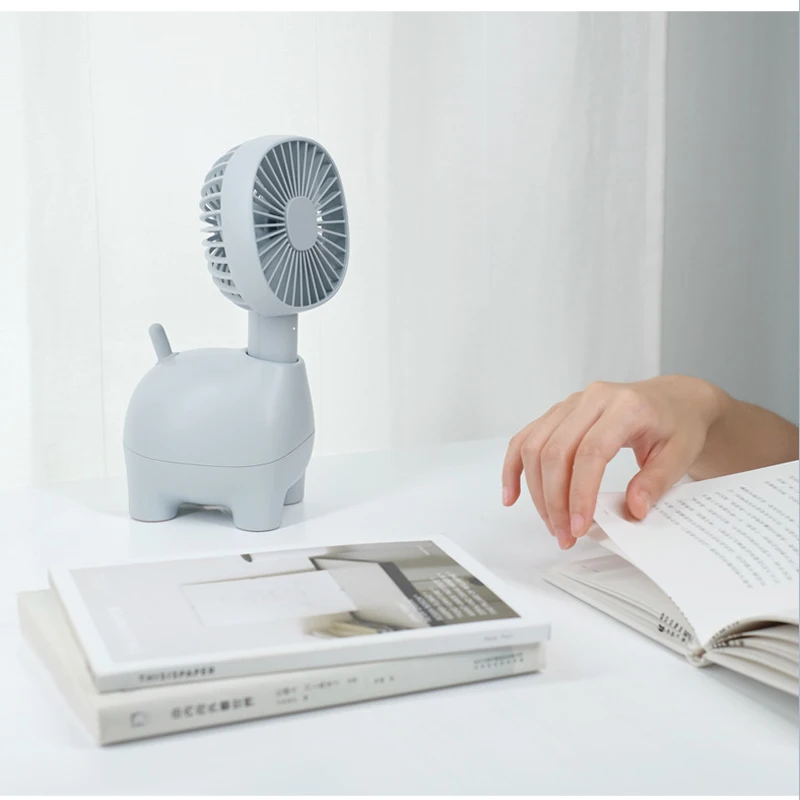 

Desktop Fan USB Rechargeable Mini Handheld Fan Summer Cooling Desktop Mini Fan Air Cooling Dormitory Office Cute Alpaca Style