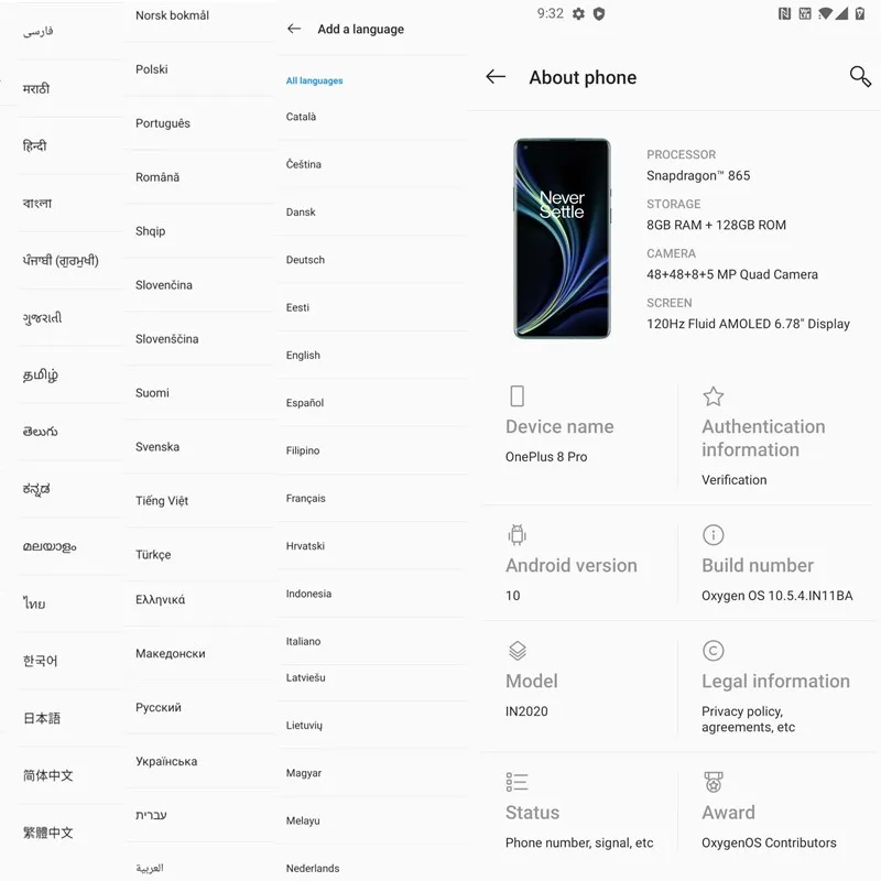 Глобальная прошивка OnePlus 8 Pro 5G официального магазина Carter's Смартфон Snapdragon 865 8G 128G