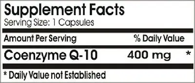 

CoQ-10 400mg Coenzyme Promotes Heart & Cardiovascular Wellness Made USA