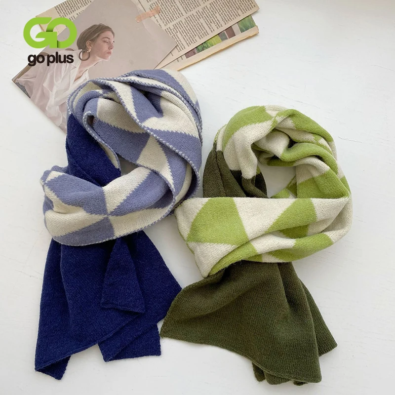 

GOPLUS Scarf women Green Blue Argyle Scarves Ladies Winter Fashion Korean Style foulard echarpe femme bufandas mujer schal damen