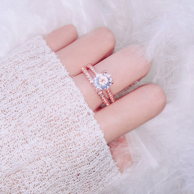 Комплект из 2 предметов 18 К Золотая Корона принцесса Anillos De Bague Etoile натуральный