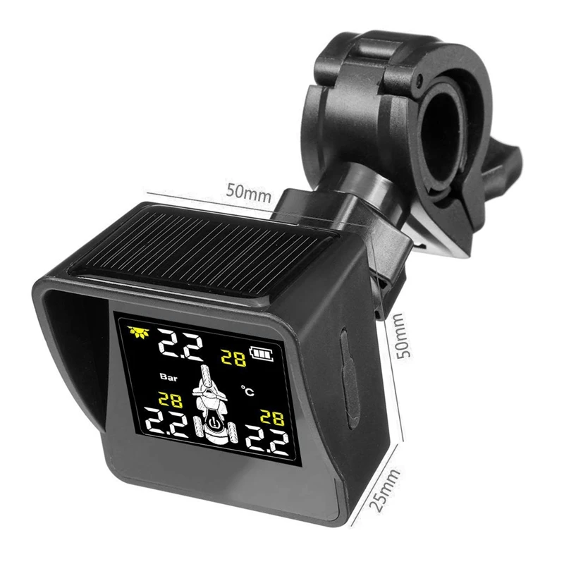 

External Sensors TPMS Tricycle Waterproof Motorcycle Real Time Tire Pressure Monitoring System Wireless LCD Display